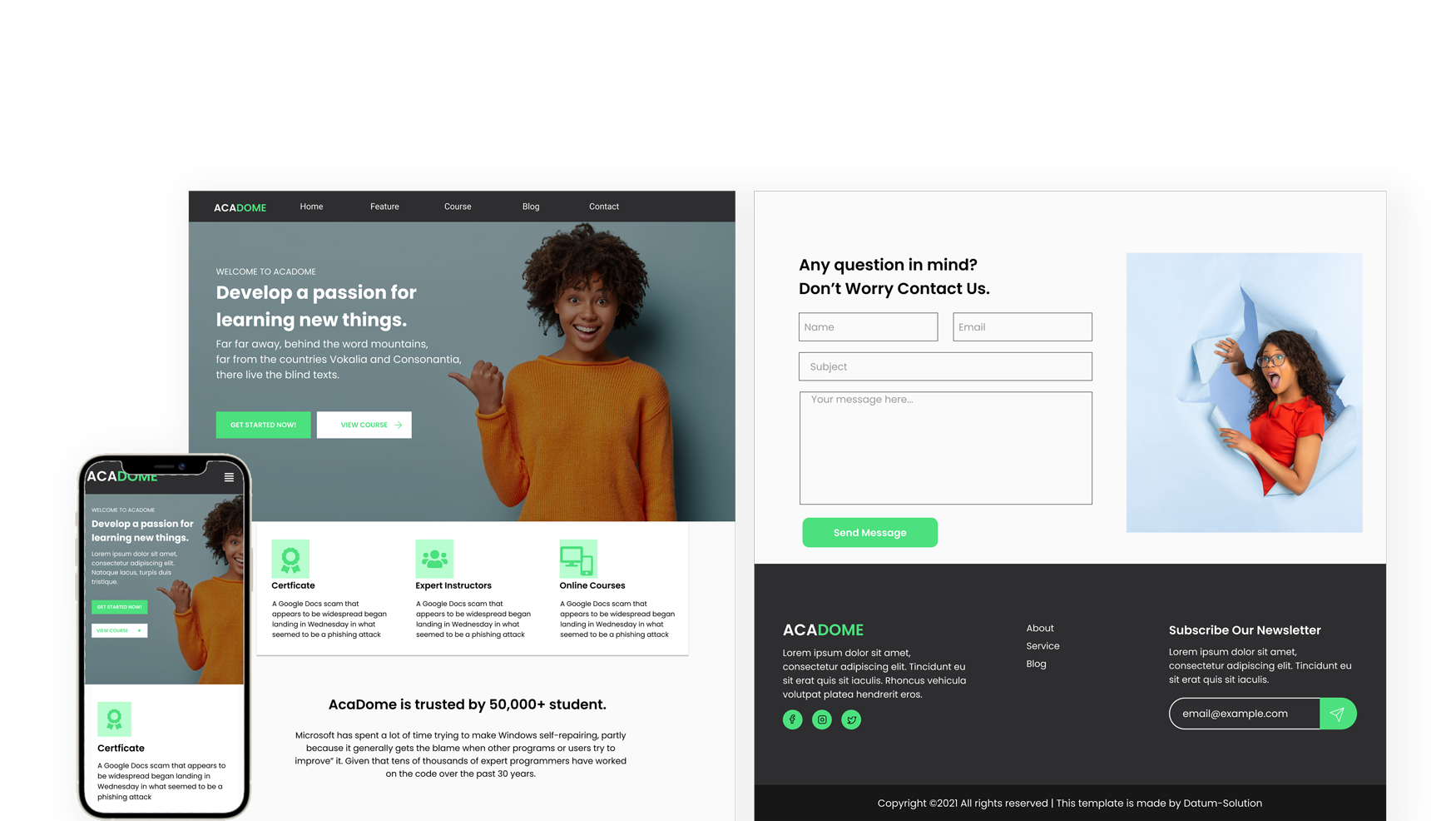 Portfolio image of ACADome website